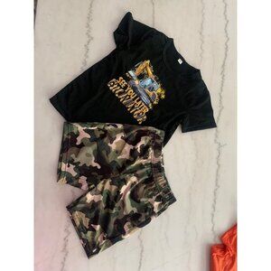 Boys Graphic Monster Truck T-Shirt & Shorts Set Cotton Blend Multiple Colors Siz